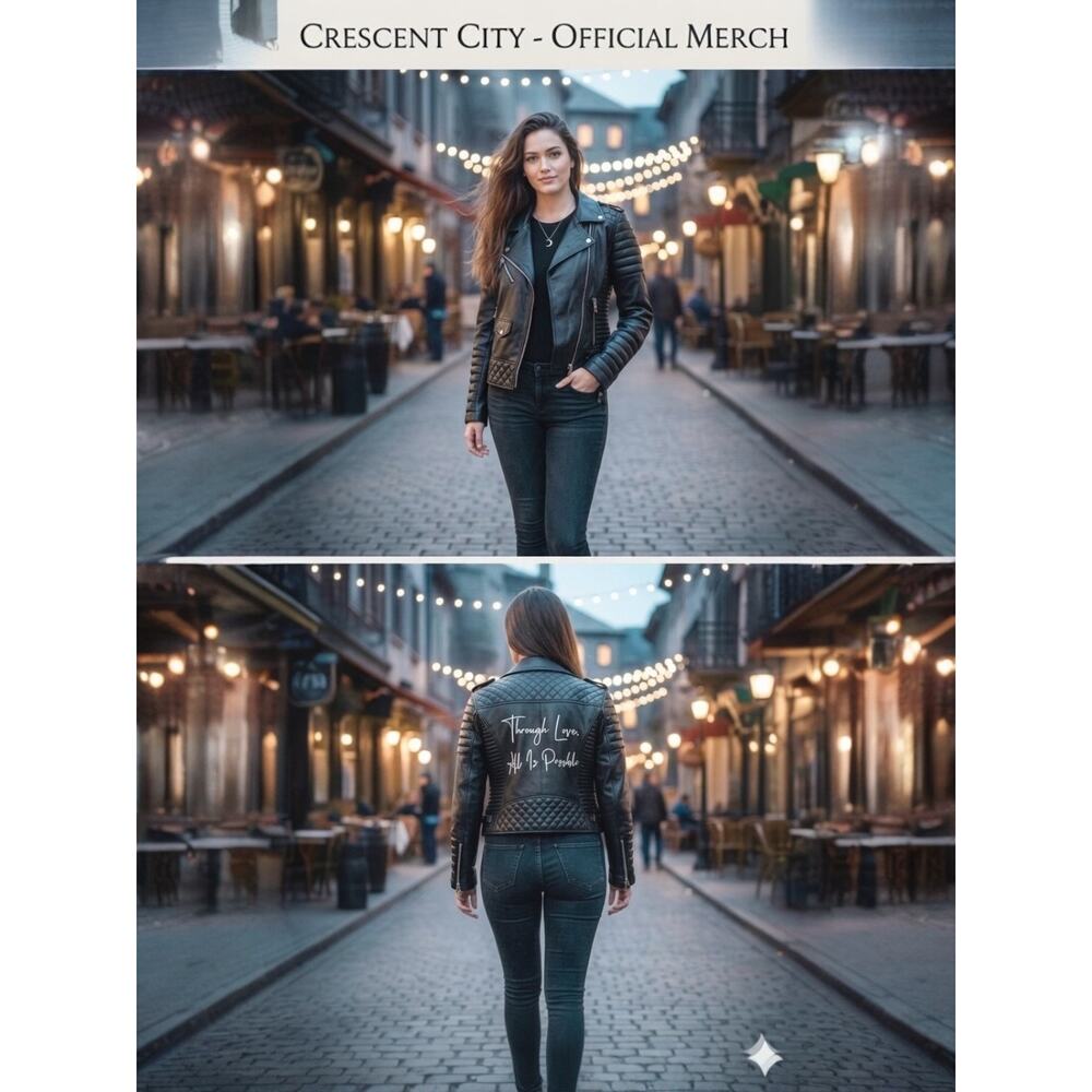 Crescent City Danika Fendyr Leather Jacket - "Through Love, All Is Possible"